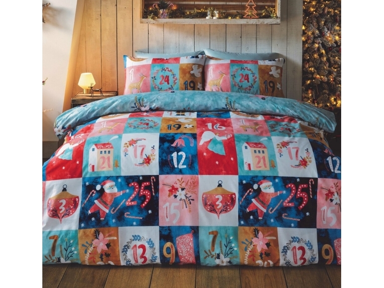 Adventtikalenteri kahden hengen pussilakana 220x230cm