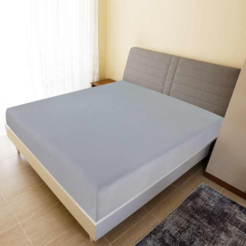 vidaXL Muotoon ommellut lakanat 2 kpl harmaa 140x200 cm