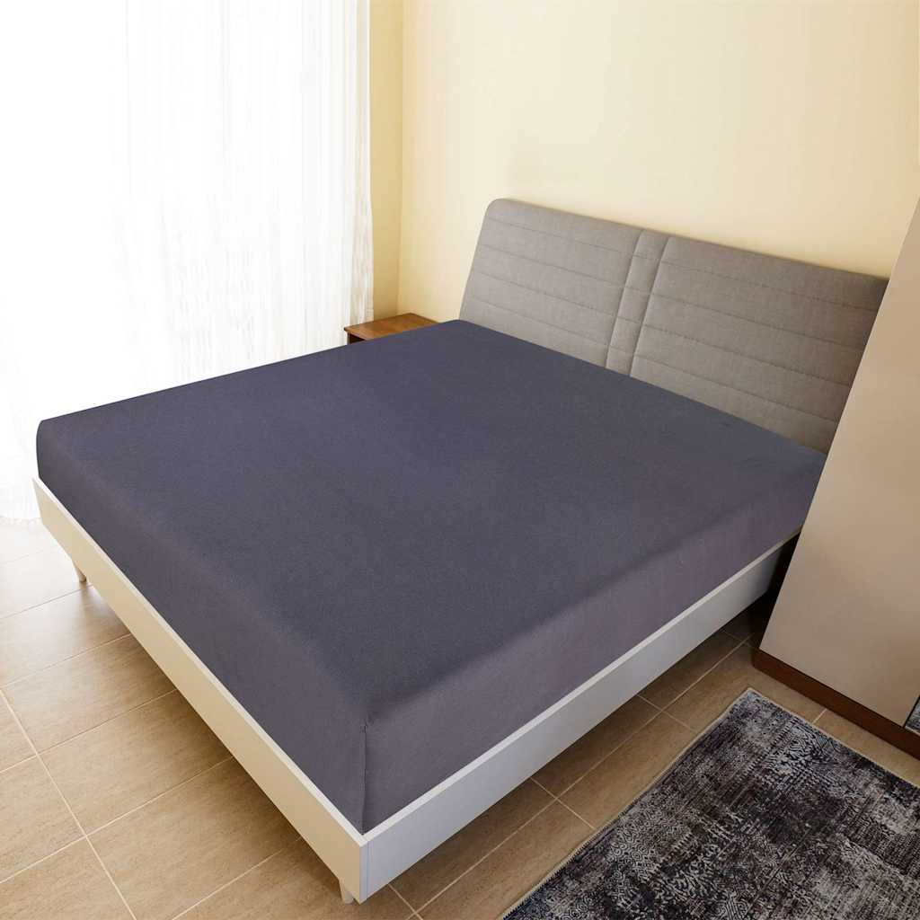 vidaXL Muotoon ommellut lakanat 2 kpl antrasiitti 140x200 cm