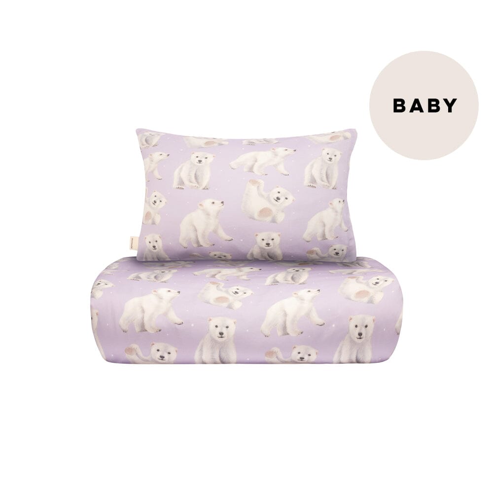 Polar Bears -Pussilakanasetti Baby | Icy Lilac
