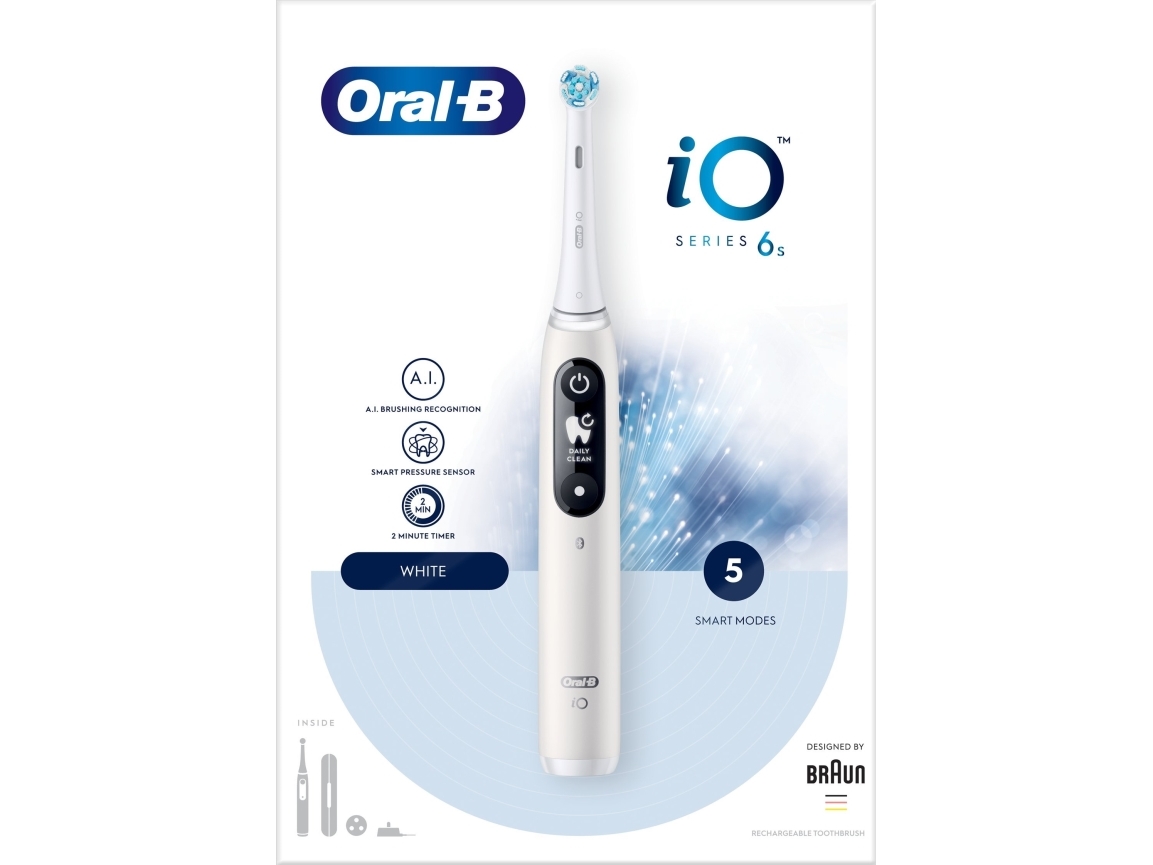 Oral-B iO6-sarjan sähköhammasharja valkoinen